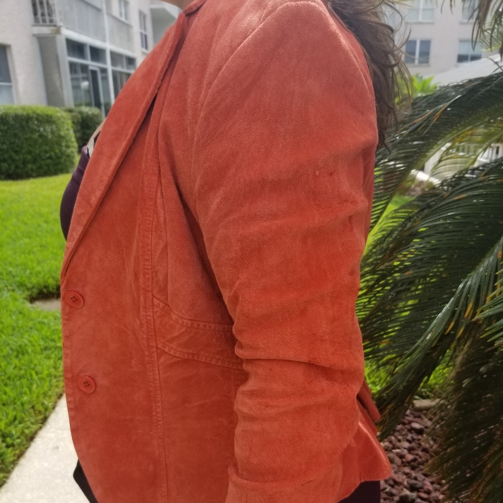 Suede Leather Jacket Two Button Closure. - image 3